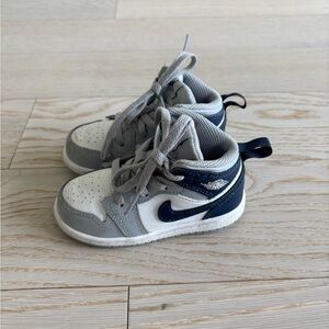 Nike Air Jordan Kids' White and Navy Sneakers